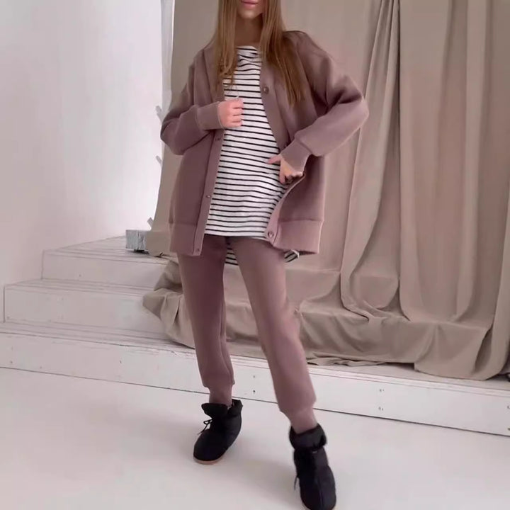 Women oversized casual sweatshirt with buttons Lune London