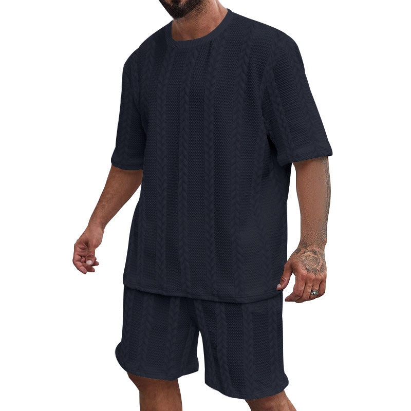 Men's comfortable knit set with cropped top and shorts Lune London