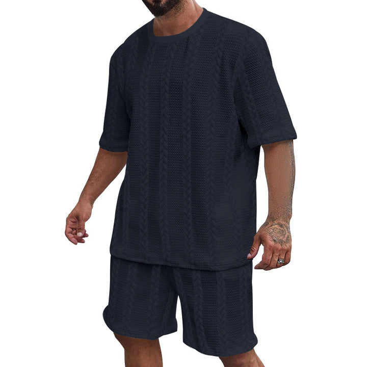 Men's comfortable knit set with cropped top and shorts Lune London