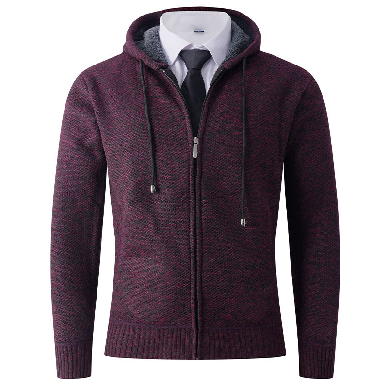 Men's knitted hoodie jacket with structured finish Lune London