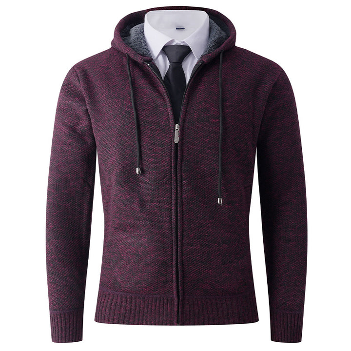 Men's knitted hoodie jacket with structured finish Lune London