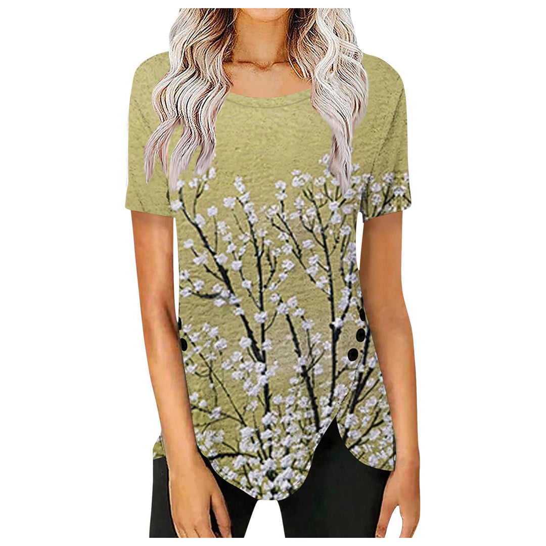 Women's blouse with a floral design and an asymmetrical hem Lune London