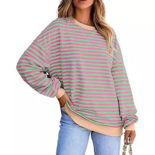 Women's Casual Sweater with Wide Stripes Amarae