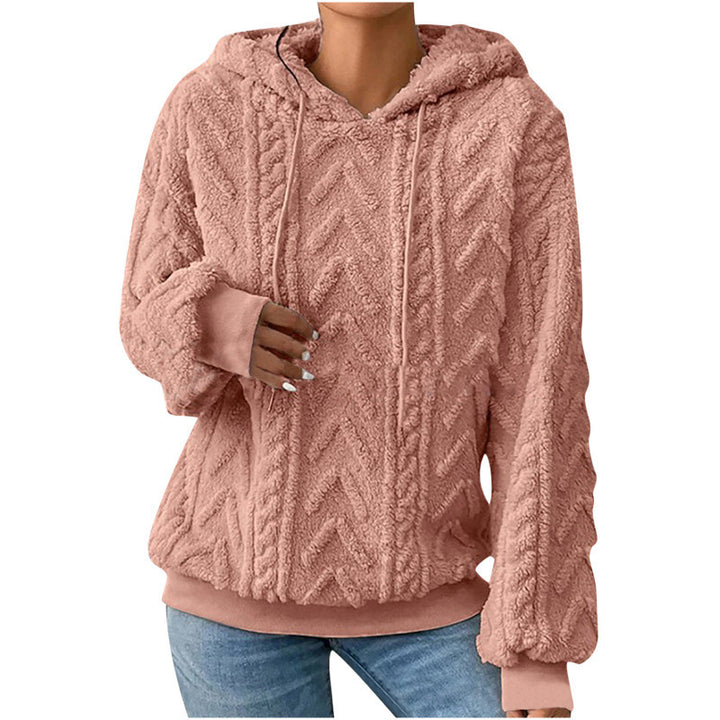 Women's fluffy hoodie with cable-knit pattern and oversized cut Amarae