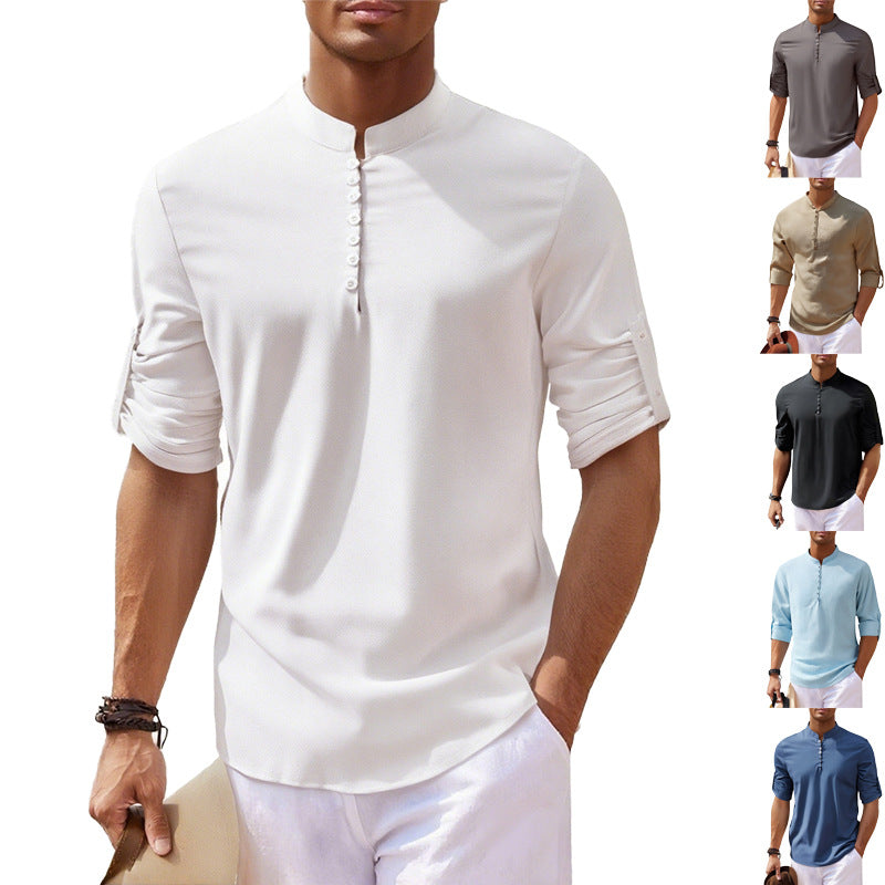 Shirt for men with modern buttons and practical rolled-up sleeves Lune London