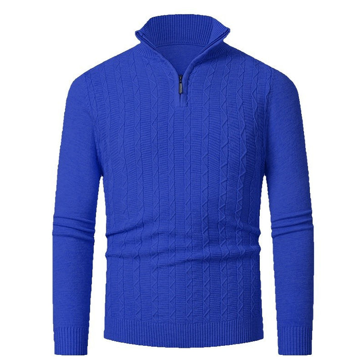Knitted sweater for men with modern collar and zipper Lune London