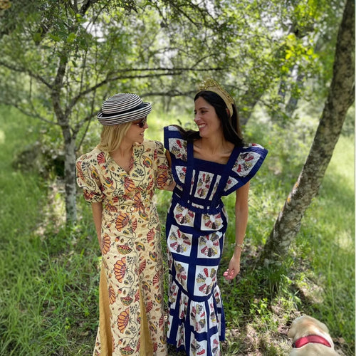 Maxi dress for women with refined ruffle details and a colorful printed design Amarae