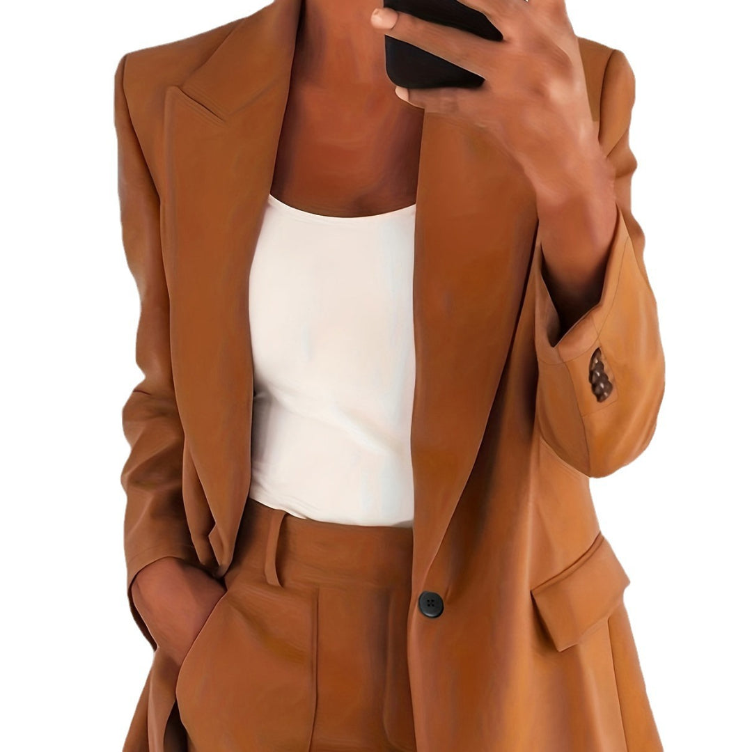 Women high-waisted straight-cut suit trousers with crease Amarae