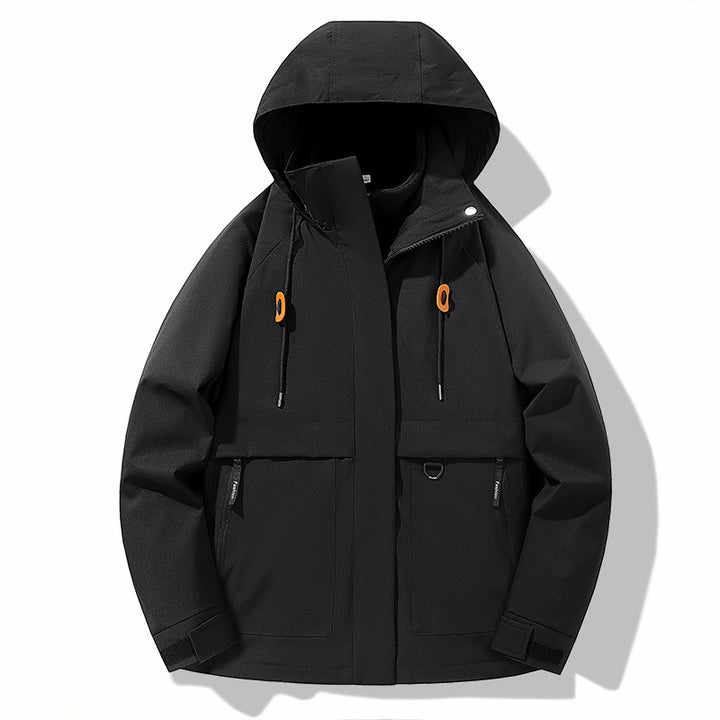 Men's waterproof outdoor jacket with adjustable hood and practical pockets Lune London