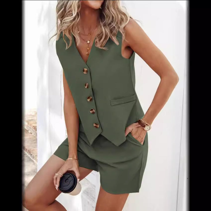 Sleeveless blouse set for women with shorts Lune London