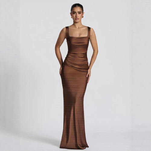 Women's Elegant Satin Maxi Dress with Figure-Flattering Design Amarae