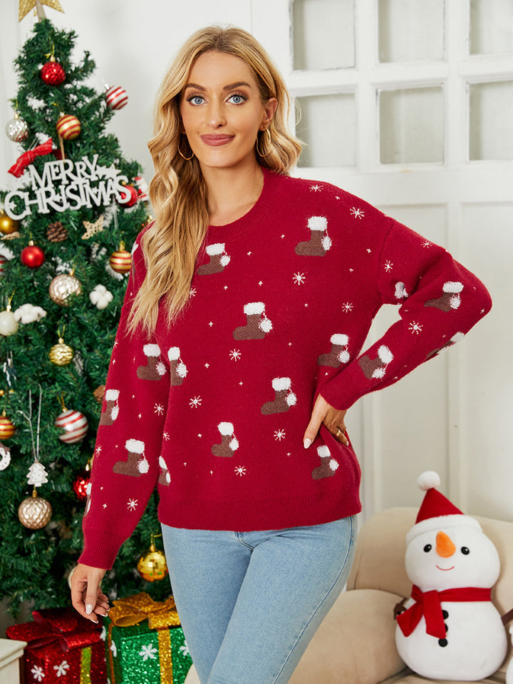 Women’s knitted sweater with festive design Lune London