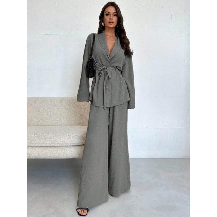 Women's Elegant Wrap Jumpsuit with Wide Palazzo Leg Amarae