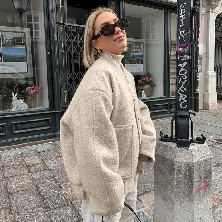 Veste en polaire surdimensionnée pour femmes avec fermeture à boutons Chic & Stil