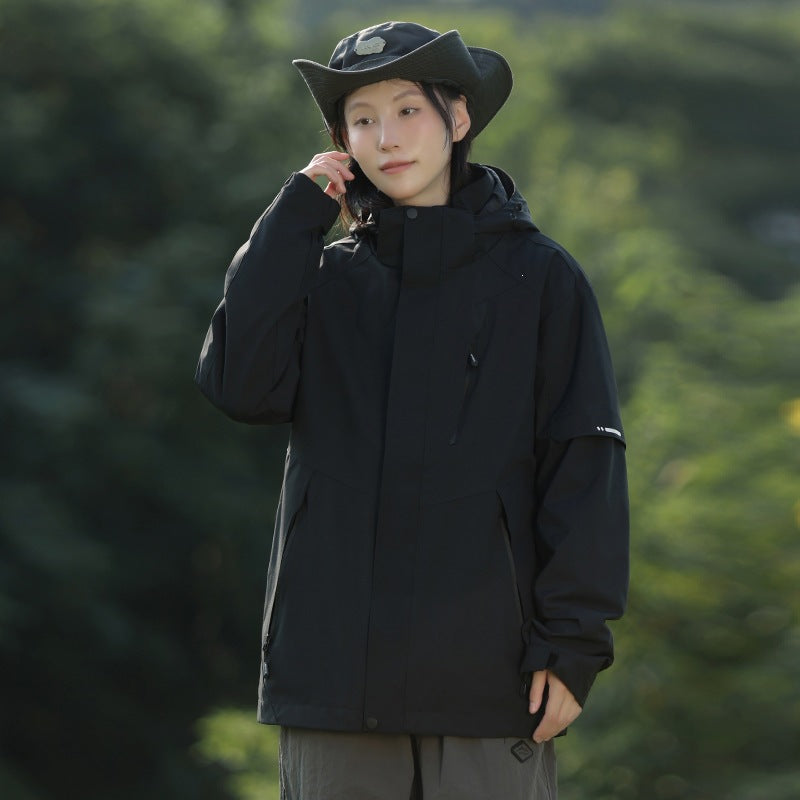 Men's Two-Tone Wind and Water-Repellent Softshell Jacket with Hood Amarae