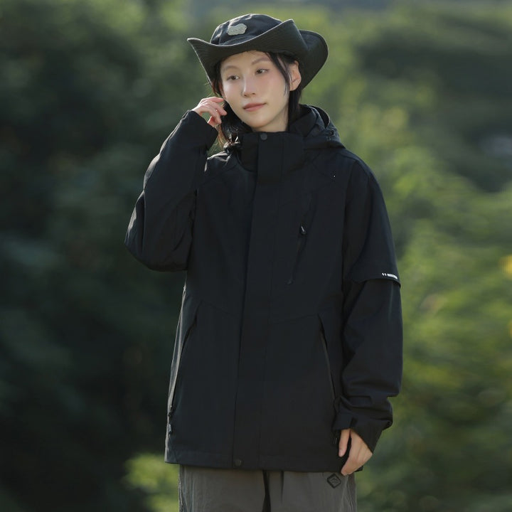 Men's Two-Tone Wind and Water-Repellent Softshell Jacket with Hood Amarae