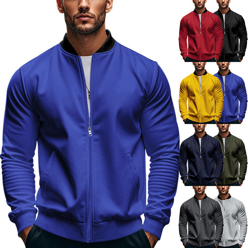 Men's Sporty Bomber Jacket with High Collar Amarae