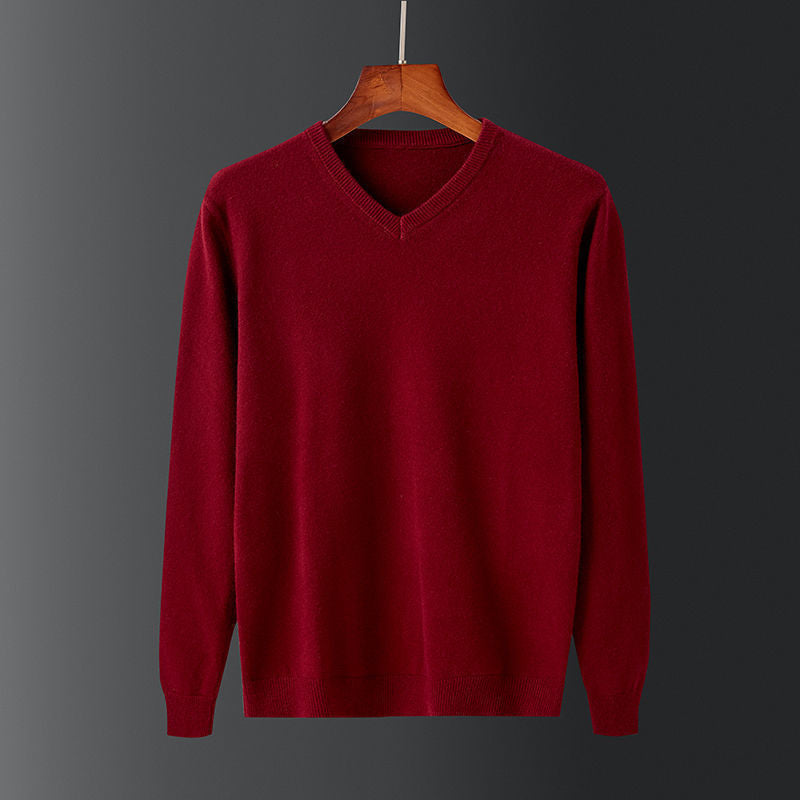 Men's Elegant V-Neck Pullover Made Of Fine Wool Lune London