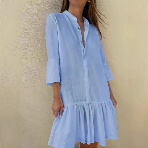 Shirt dress for women with ruffles Amarae