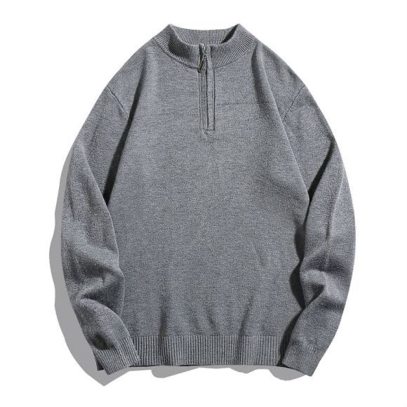 Men's sweater with modern high collar and zipper Lune London