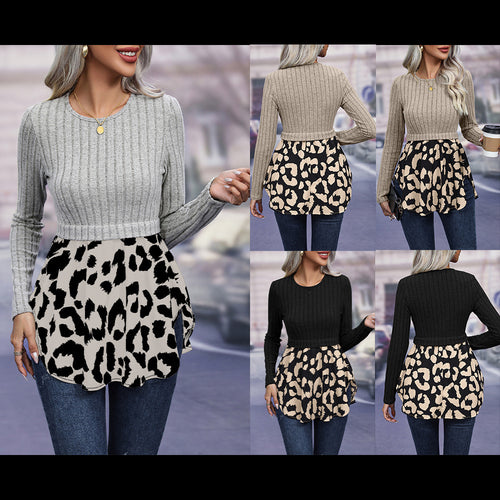 Trendy women's top in layered look with animal print Amarae