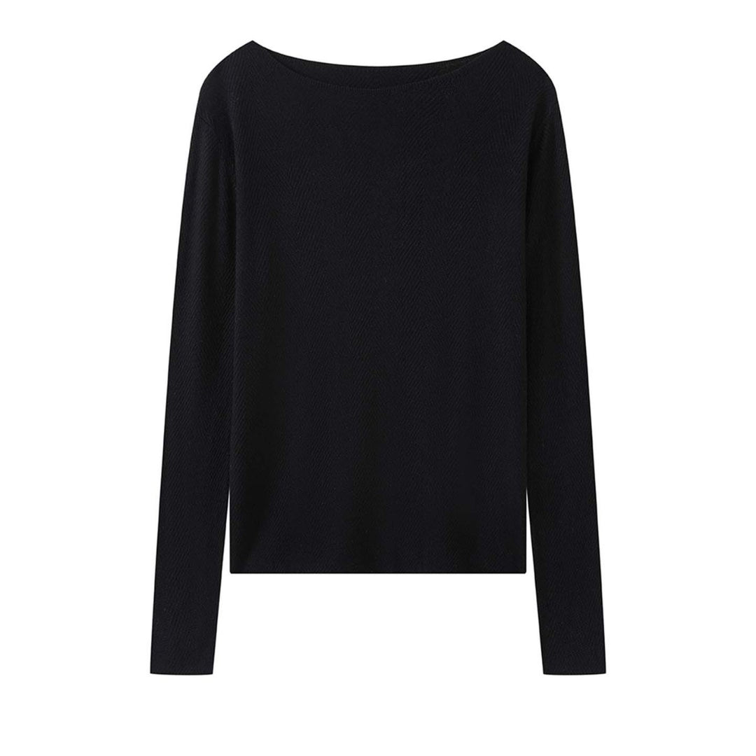 Ladies Casual One-Shoulder Fine Knit Long Sleeve with Dropped Shoulder Dress