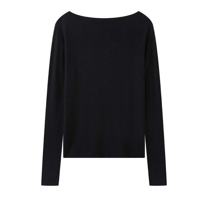 Ladies Casual One-Shoulder Fine Knit Long Sleeve with Dropped Shoulder Dress