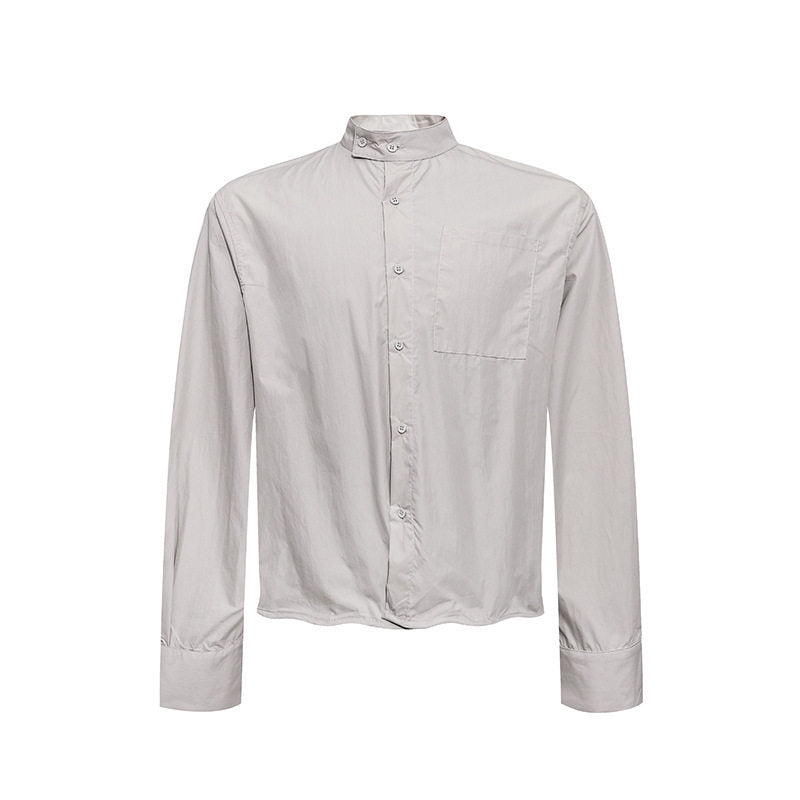 Men's shirt with stand-up collar, chest pocket and relaxed fit Amarae