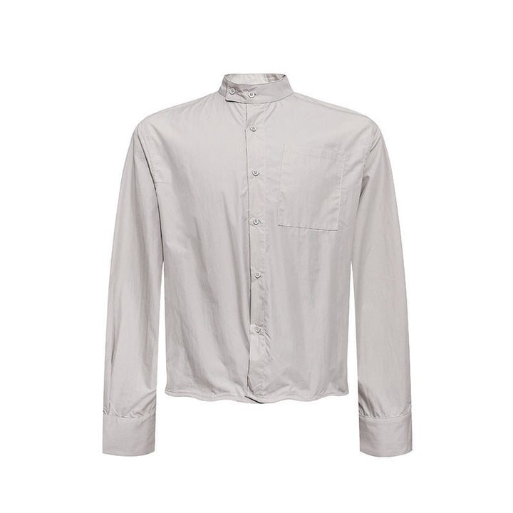 Men's shirt with stand-up collar, chest pocket and relaxed fit Amarae