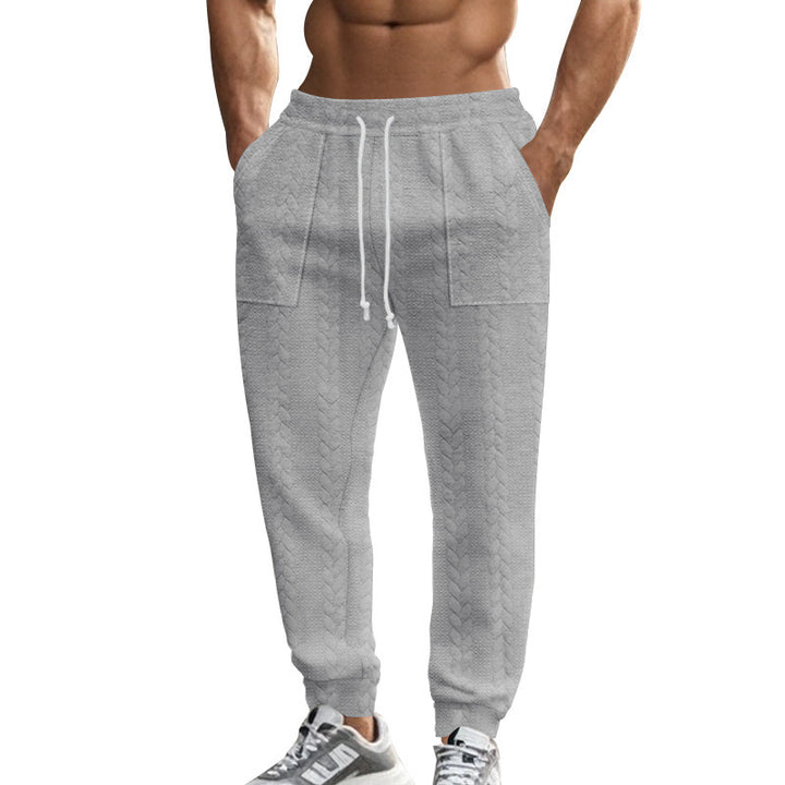 Men's leisure pants made of textured fleece with practical side pockets Lune London