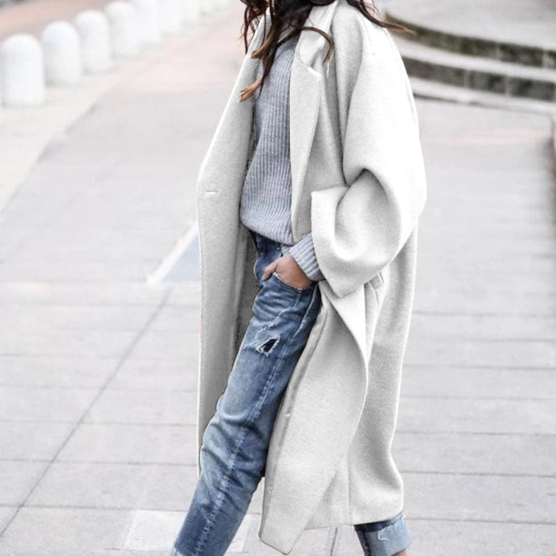 Women Oversized Coat with Elegant Cut and Deep Pockets Amarae