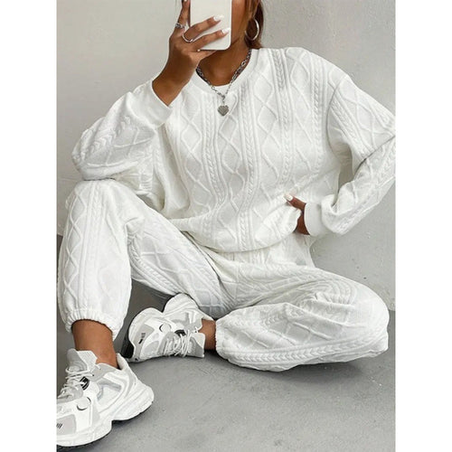 Women's knit loungewear set with relaxed fit and textured surface Amarae