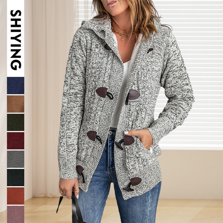 Cardigan pour femmes avec col haut et détails confortables de boutons Chic & Stil