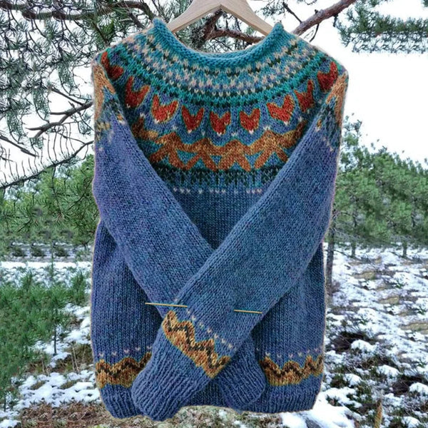 Women’s Icelandic Vintage Knit Sweater with Timeless Design | Lune London