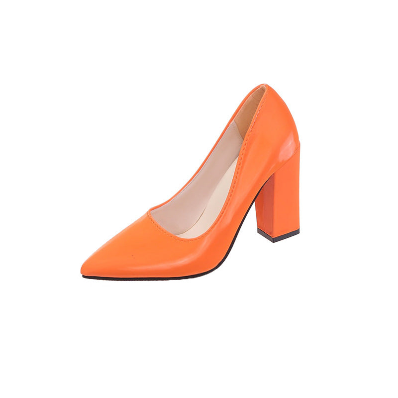 Lace high heels for women with a comfortable block and a shiny finish Lune London