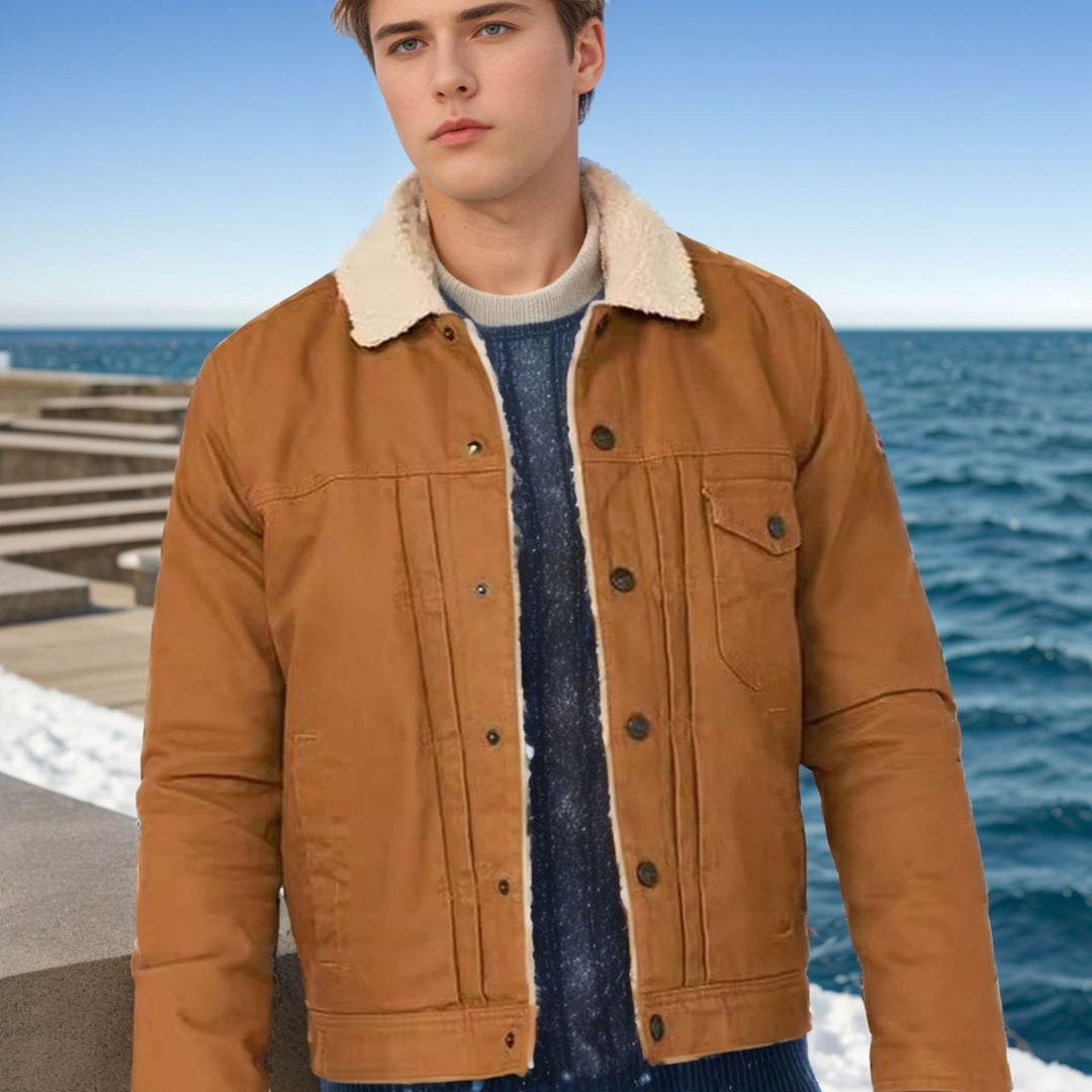 Men's soft and stylish fleece jacket with snap buttons Lune London