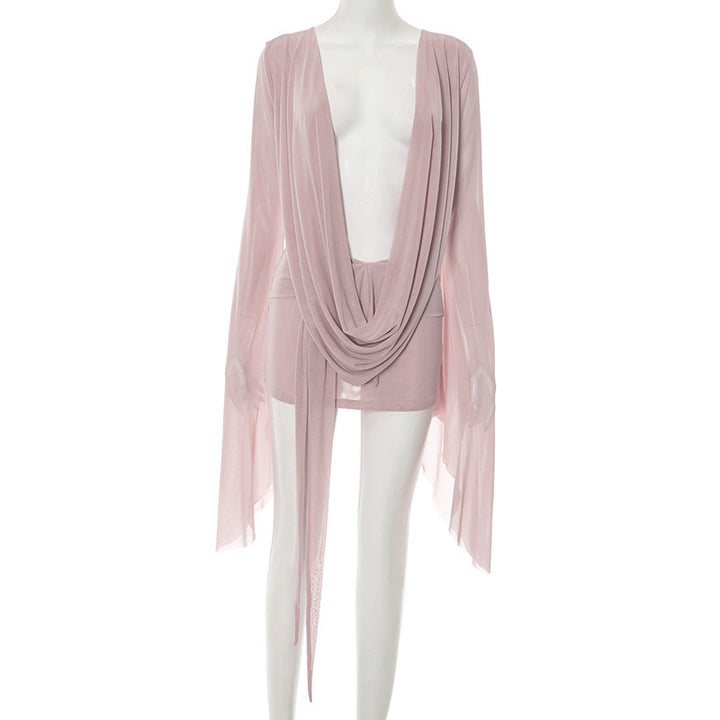 Women's Flowing Kaftan with Wide Sleeves and Deeper Neckline Lune London