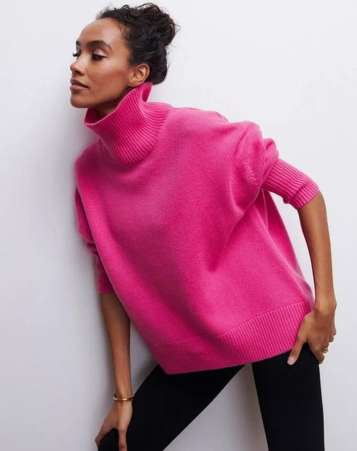 Women's Oversized Turtleneck Sweater Made Of Soft Knit Lune London