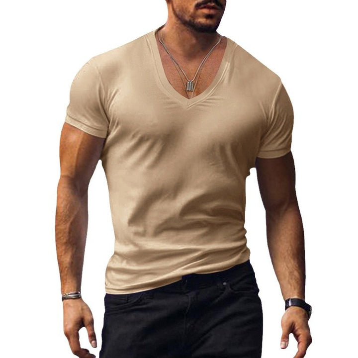 V-neck cotton blend breathable t-shirt for men Lune London