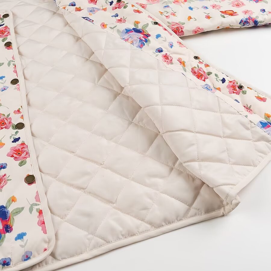 Veste de jardin pour femmes avec motif floral et poches pratiques Chic & Stil