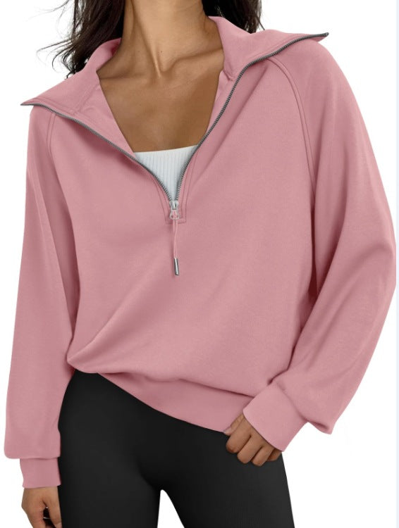 Casual pullover for women with high collar and zip Lune London