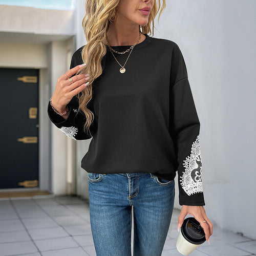 Women's sweatshirt with elegant lace decoration Amarae