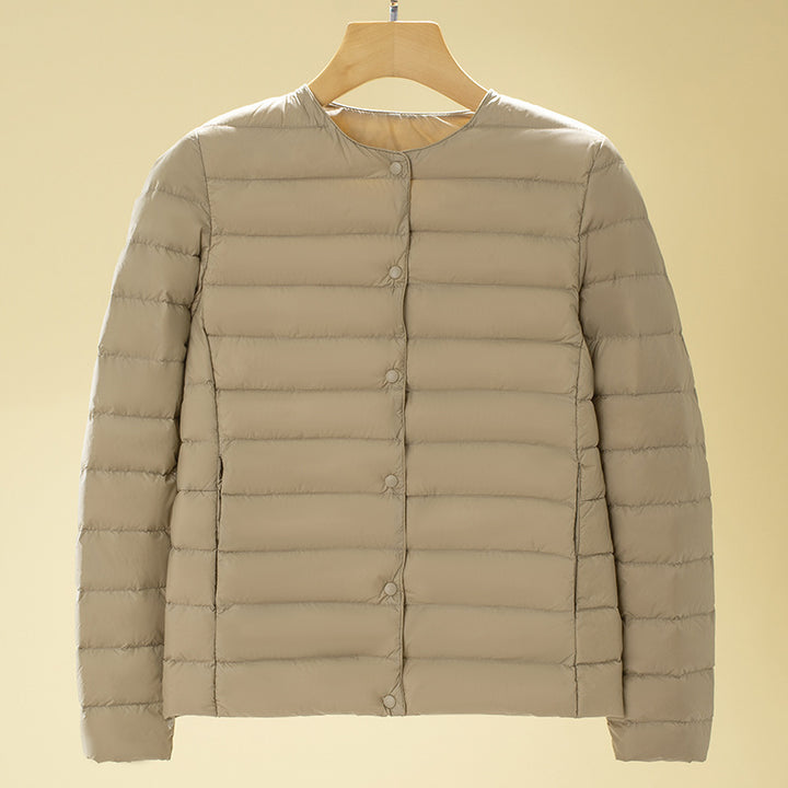 Women Ultra-Lightweight Quilted Jacket without Collar, Packable Thermal Jacket for Travel and Everyday Amarae