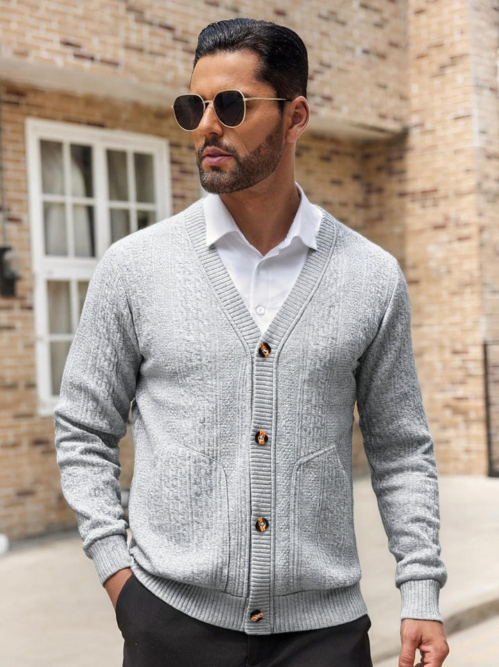 Men's knit jacket with modern details and practical pockets Lune London