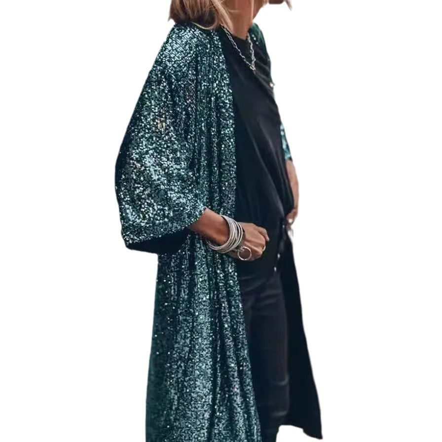 Ladies shimmering kimono with loose fit Lune London