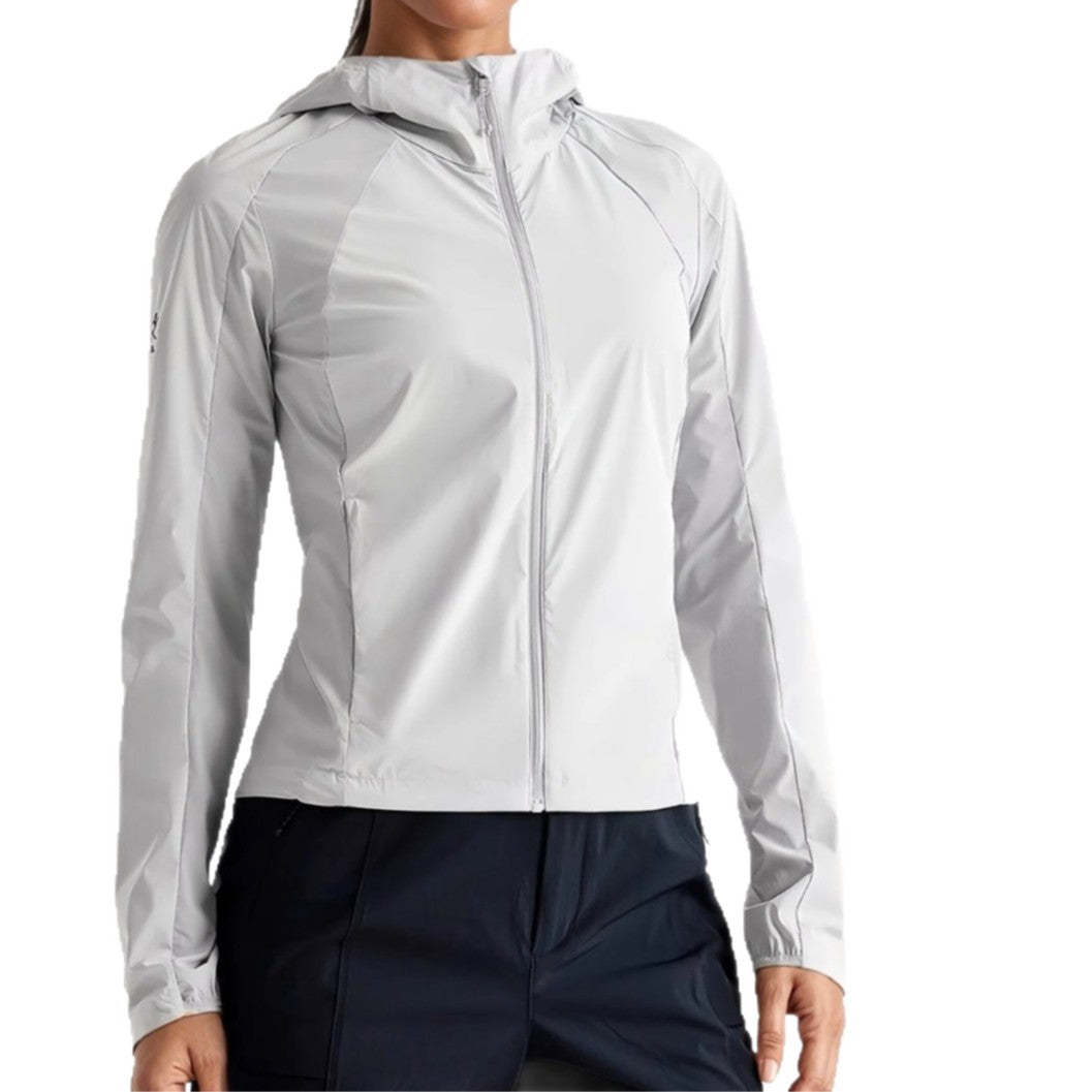 Women's Lightweight Hooded Wind Jacket with Zipper and Adjustable Hem Amarae