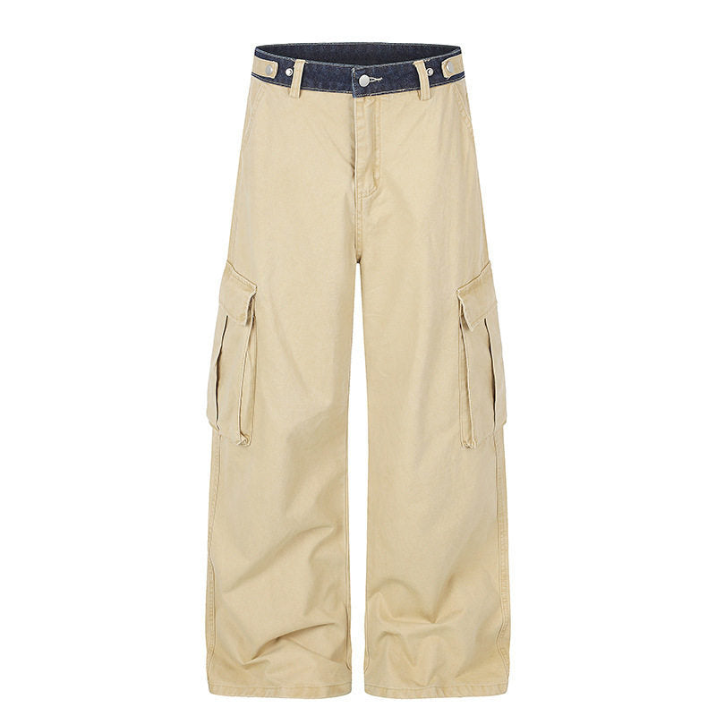 Women's Wide Cargo Palazzo Pants with Large Flap Pockets and High Waist Amarae