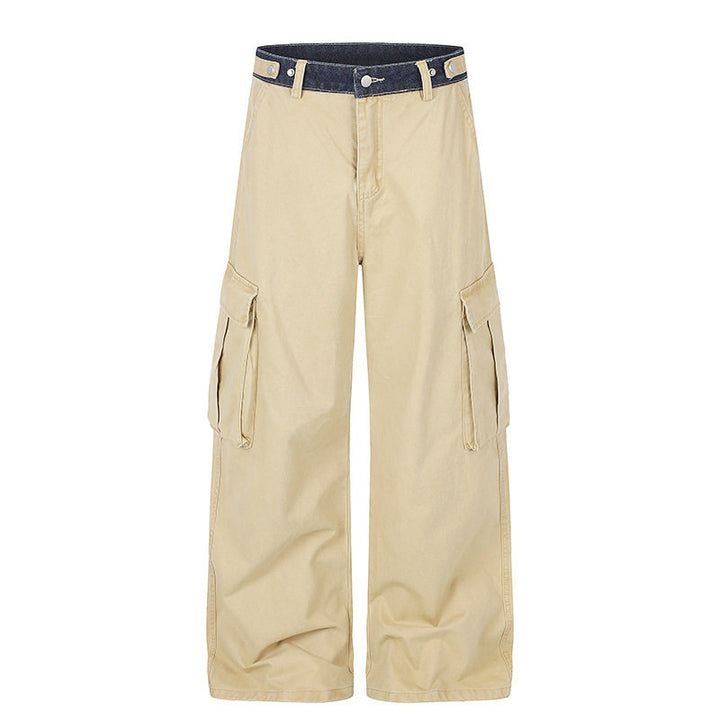 Women's Wide Cargo Palazzo Pants with Large Flap Pockets and High Waist Amarae