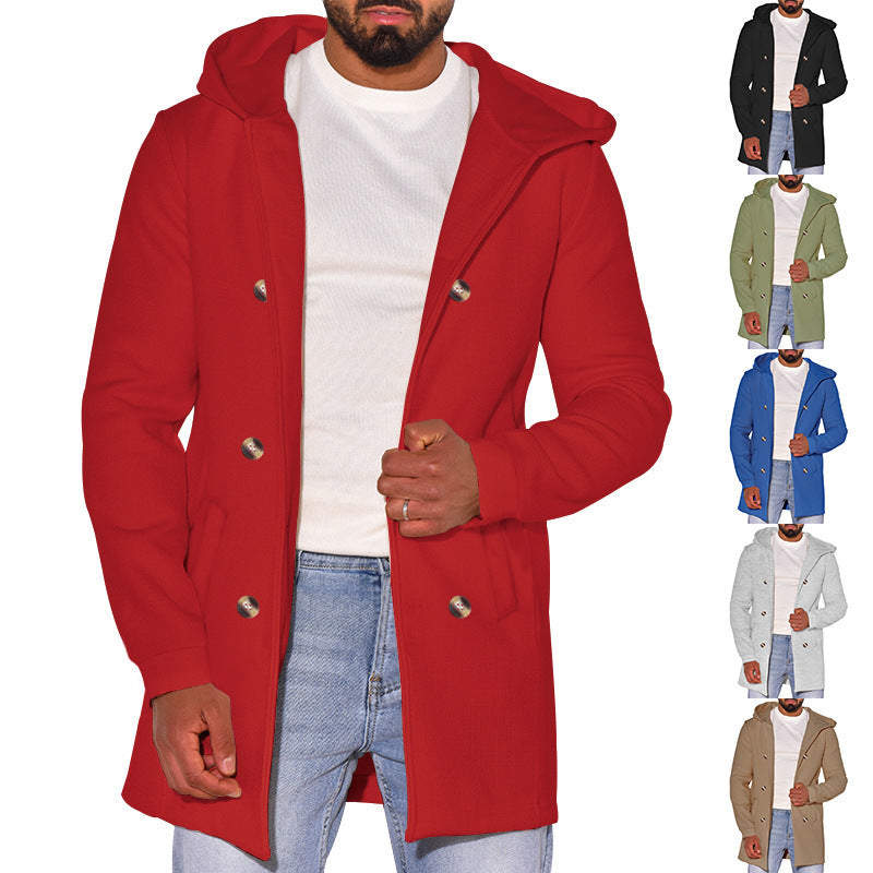 Fashionable men's hooded jacket with double breasted Lune London