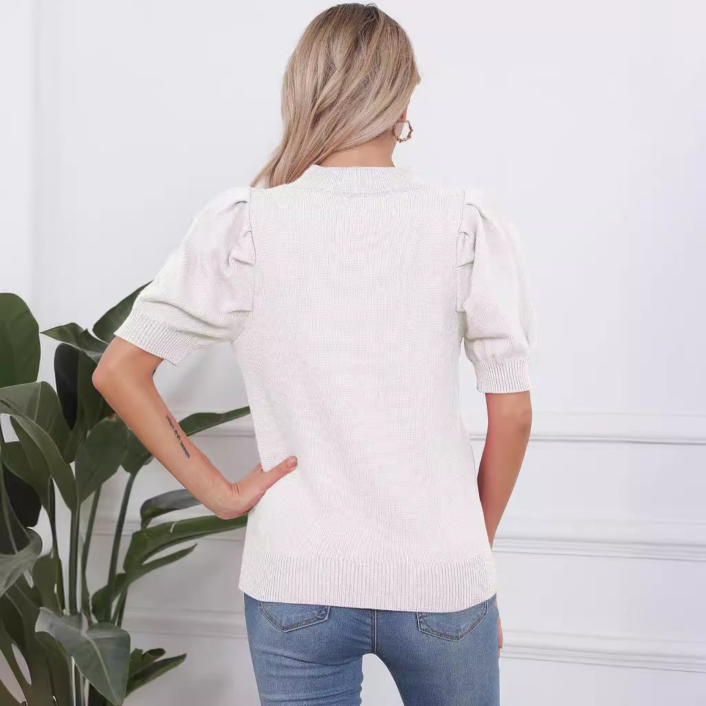 Chandail en tricot pour femmes avec design en forme de cœur Chic & Stil